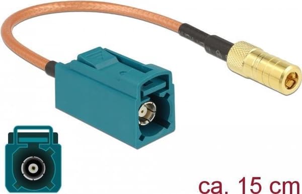 DeLOCK 89671 FAKRA Z SMB brun, guld, koaksialkabel (FAKRA Z, SMB, Droit, RG-316, 0,15 m)