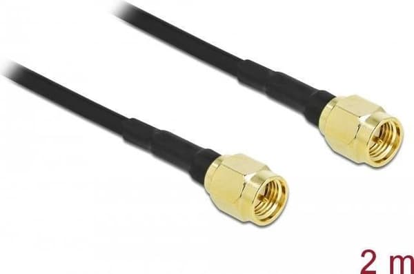 DeLOCK - antennekabel - SMA (S) til SMA (S) - 2 m - coax - sort
