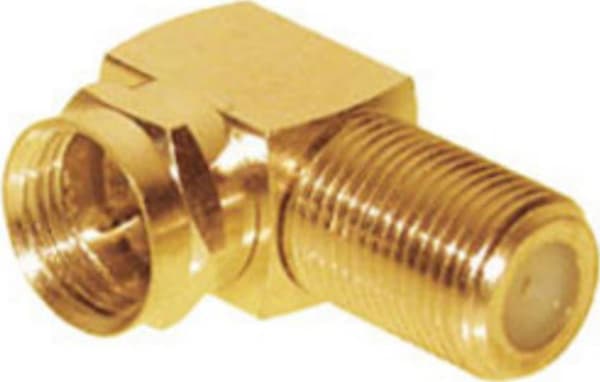 S/CONN maksimal tilslutning F-vinkeladapter, F-stik/F-stik, forgyldt (85210-G)