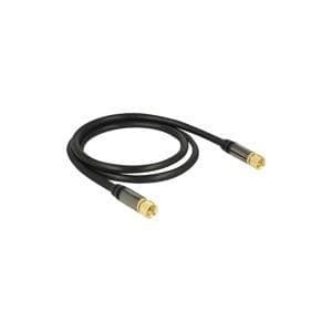 DeLOCK - Antennekabel - F-stik (M) - F-stik (M) - 1,0m - sort (88918)