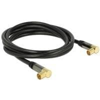 DeLOCK - antennekabel - UHF-stik (M) - UHF-stik (W) - 2,0m - coax - sort - vinkelstik (88865)