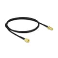 Miniatyrbillede 2 af 3: DeLOCK - Antenneforlængerkabel - RP-SMA (S) til RP-SMA (W) - 1 m - Coax - Sort - Fingerskruer