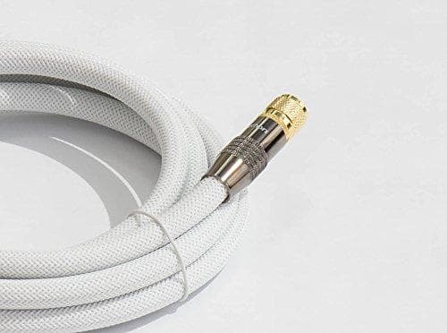 SAT-antennekabel, F-stik til F-stik, forgyldt, afskærmning 120dB, 75 Ohm, hvid nylonfletning, 2m, PYTHON®-serien (GC-M2023)