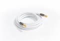 Miniatyrbillede 2 af 4: SAT-antennekabel, F-stik til F-stik, forgyldt, afskærmning 120dB, 75 Ohm, hvid nylonfletning, 2m, PYTHON®-serien (GC-M2023)