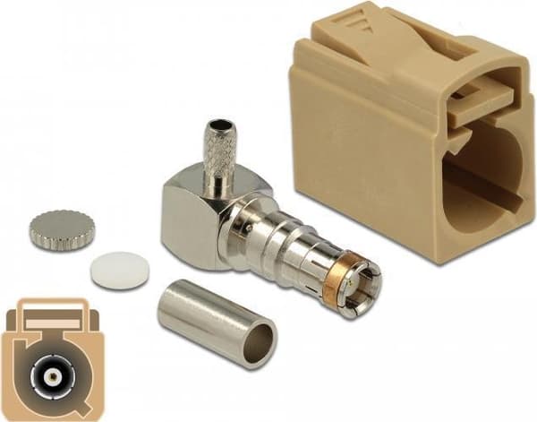 DeLOCK FAKRA L fatning 90° - isolering: PTFE - til crimpning - karminrød (89724)