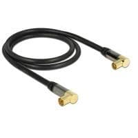 DeLOCK - antennekabel - UHF-stik (M) - UHF-stik (W) - 1,0m - coax - sort - vinkelstik (88781)