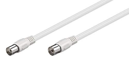Goobay antennekabel (klasse A, >85 dB), 2x skærmet, 3 m, hvidt - koaksialstik > koaksialstik (fuldt skærmet) (66615)