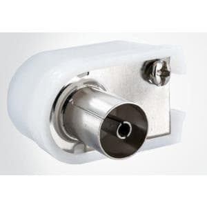 Schwaiger coax vinkelfatning sølv/hvid (WST20S532)