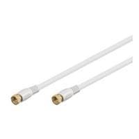 Goobay 67291 satellittilslutningskabel, guldbelagt, antennekabel, koaksialkabel, F-stik til F-stik, dobbeltskærmet, 2,5 m, 80 dB, hvid