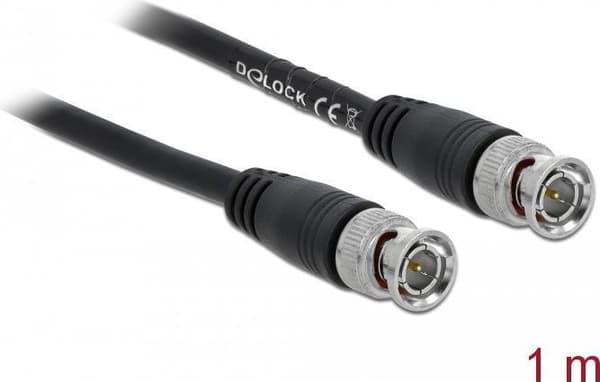 DeLOCK - Videokabel - BNC (M) til BNC (M) - 1,0m - coax - sort (80081)