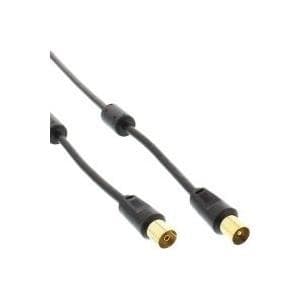 INLINE Premium - antennkabel - IEC (M) - IEC (W) - 5 m - svart
