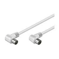 Wentronic Goobay antenne vinkeltilslutningskabel, hvid, 5 m - IEC/koaksialstik 90° <=> IEC/koaksialstik 90° (11522)