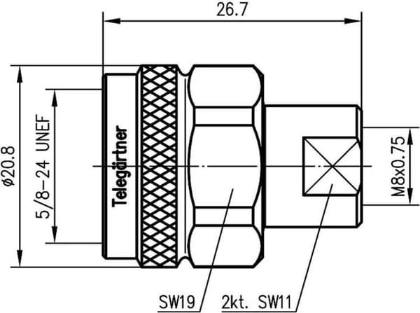 Telegärtner J01027A0013 J01027A0013 N adapter N stik - FME stik 1 stk.