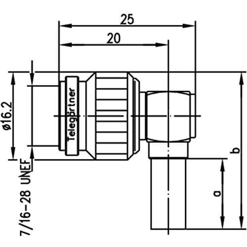Telegärtner TNC kabel vinkelstik Crimp G05 50 Ohm, lodde/krympe, A0505, G05 (RG-223/U), RG-142 B/U, 1,0/2,95 AF - 1 stk (J01010A0006)