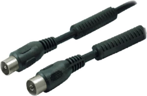 S/CONN maksimale tilslutningsantennekabel med kappestrømfilter, > 100 dB, sort, 1,5 m (80202-128-1,5S)