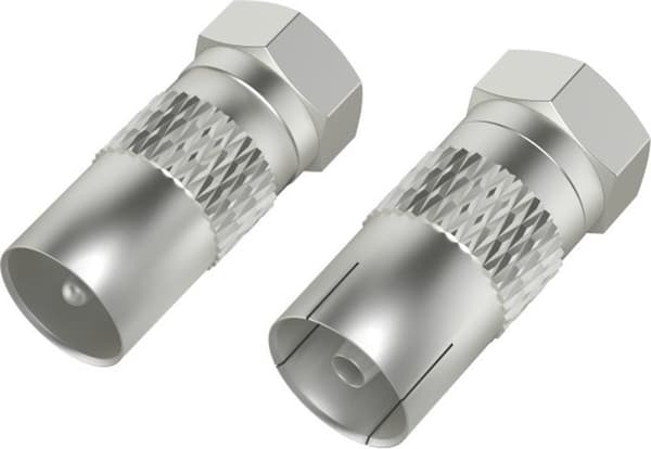 Hama SAT adapter sæt F-stik - Coax stik/kobling 2 stk