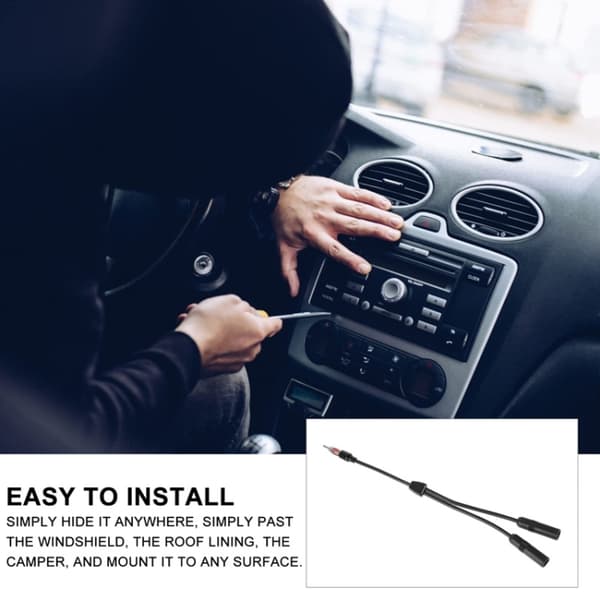 GPS-antennsplitter med kopparkärna – 1 hane till 2 hona, 30 cm