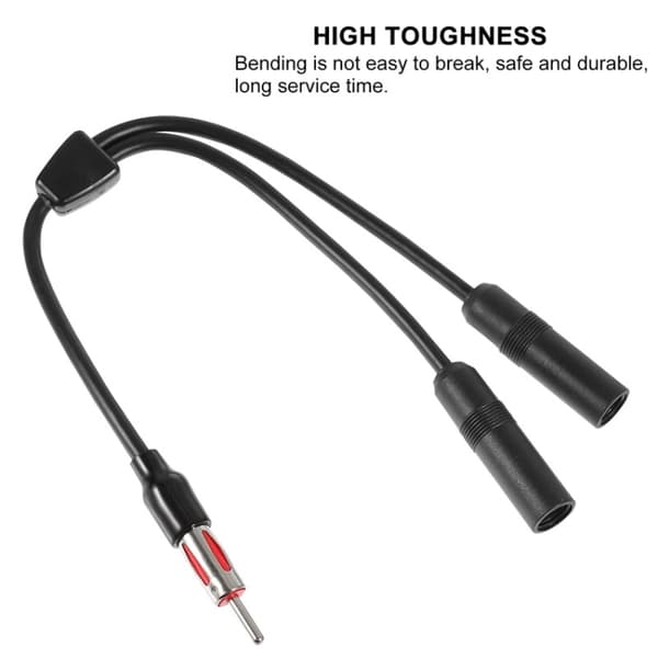 GPS-antennesplitter med kobberkjerne - 1 hann til 2 hunner, 30 cm