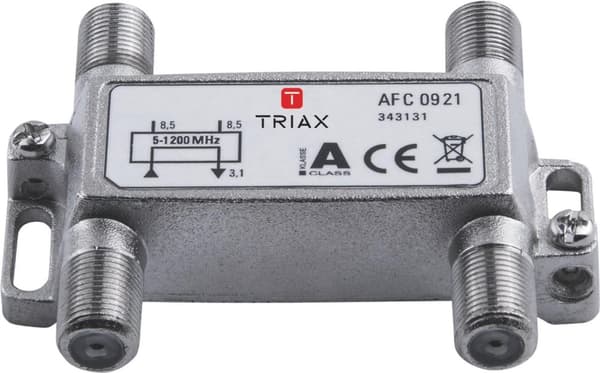 Triax AFC 0921 - 75 Ohm - 5 - 1218 MHz - Sølv - Hun - 4,3 dB - F-type (343131)