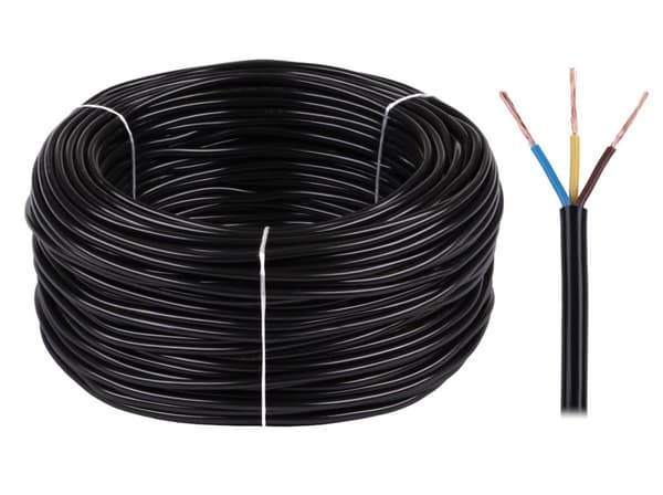 Sähkökaapeli OMY 3x1 300/300V musta