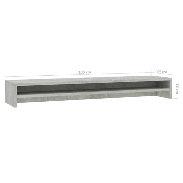 vidaXL Näyttökoroke betoninharmaa 100x24x13 cm lastulevy