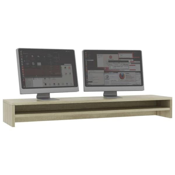 vidaXL skærmstander 100 x 24 x 13 cm spånplade sonoma-eg