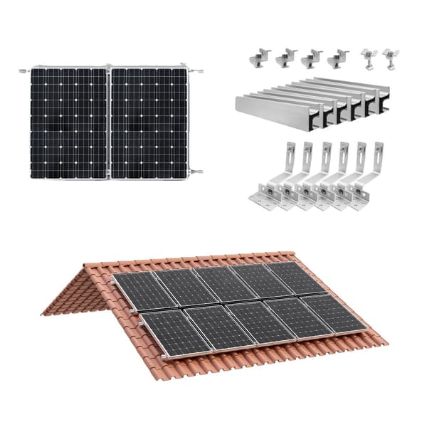 Solpanelmonteringssæt, alsidige installationsmuligheder, holdbar aluminiumskonstruktion,6 stk