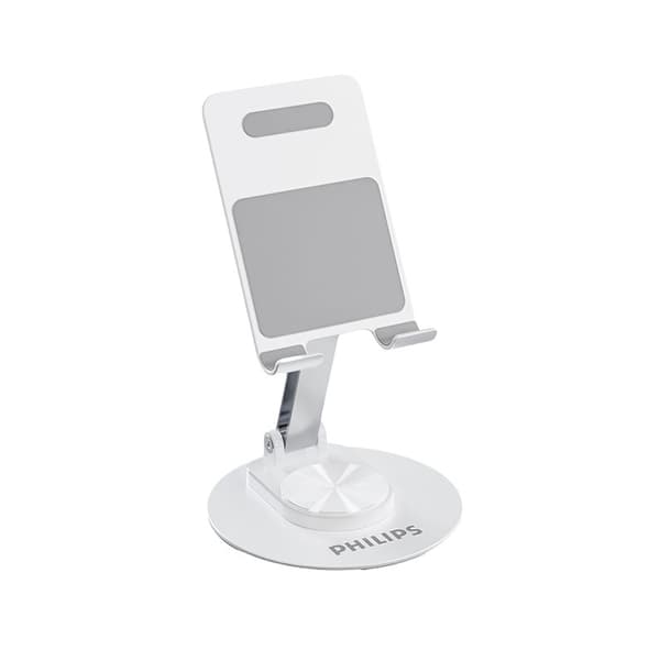 Philips DLK2311B/93 mobilholder til bord | 360° drejelig og højdejusterbar | Foldbart aluminiumsstativ til tablet og smartphone