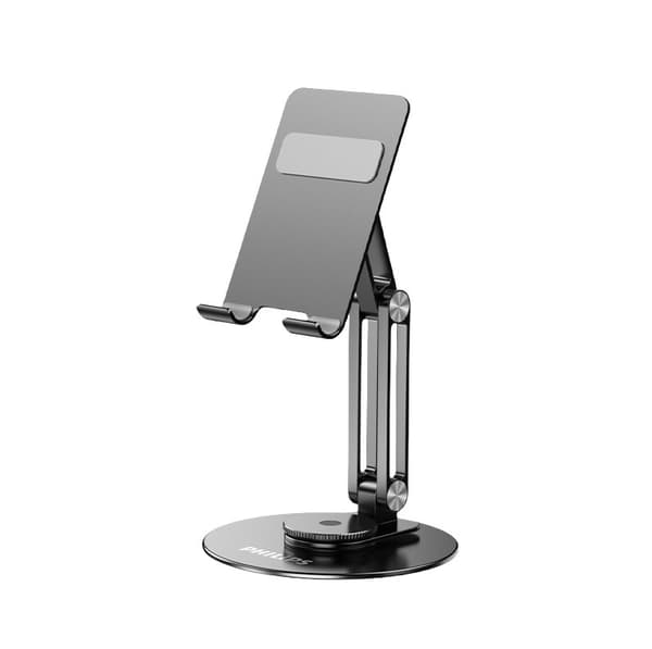 Philips DLK2315S/93 Mobil- och Surfplatthållare | Justerbar Höjd & 360° Rotation | Hopfällbart Stativ i Aluminium | För iPad,