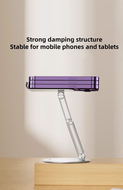 Philips DLK2314S/93 iPad og telefonholder | Stabil bordmontering | 360° rotation og justerbar højde | Foldbar aluminiumsholder til streaming, Studi