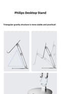 Miniatyrbillede 4 af 5: Philips DLK2314S/93 iPad og telefonholder | Stabil bordmontering | 360° rotation og justerbar højde | Foldbar aluminiumsholder til streaming, Studi