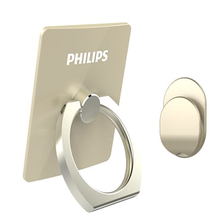 Philips DLK35003 Gold mobil ringholder | Universal selvklæbende mobilstativ | Fastgøres på bagsiden | Simpel