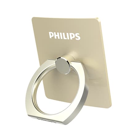Philips DLK35003 Gold mobil ringholder | Universal selvklæbende mobilstativ | Fastgøres på bagsiden | Simpel