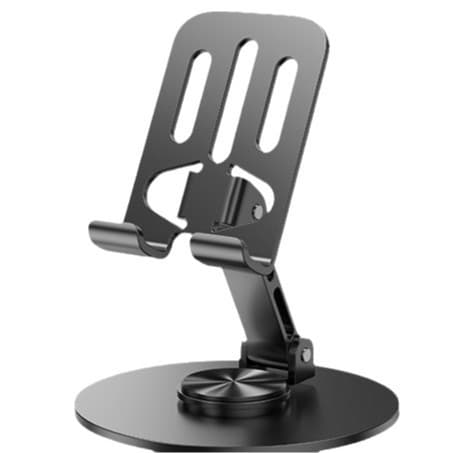 Metal Mobiltelefonholder A121 – 360° Drejelig og Foldbar, Til Bord & Tablet, Grå