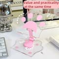 Miniatyrbillede 5 af 5: Sød Kattesæde Telefonholder – Pink, Justerbar Højde & 360° Drejelig, Til Smartphone & iPad, Akryl