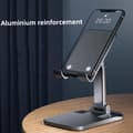 Miniatyrbild 5 av 5: Tyskimporterat mobil- och surfplattestativ i helgjuten aluminium | Svart | Stabil höjdjusterbar vikbar design | För livestream