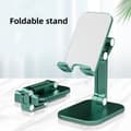Miniatyrbillede 2 af 5: Mørkegrøn multifunktionel foldbar mobil- og tabletholder | Stabilt design med træfold | Justerbar bølge