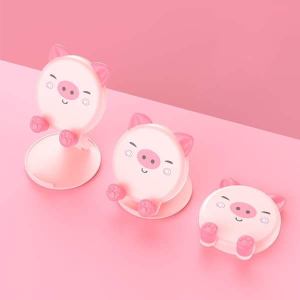 Sød mobil- og tabletstativ – "Piggy" Design | Foldbar, højde- og vinkeljusterbar | For videoopkald, livestream