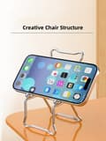 Miniatyrbillede 3 af 5: Metal mobil- og tabletstativ – "Chair Design" | Sølvfarvet, foldbar og justerbar | Ideel til skriveborde