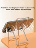 Miniatyrbillede 4 af 5: Metal mobil- og tabletstativ – "Chair Design" | Sølvfarvet, foldbar og justerbar | Ideel til skriveborde