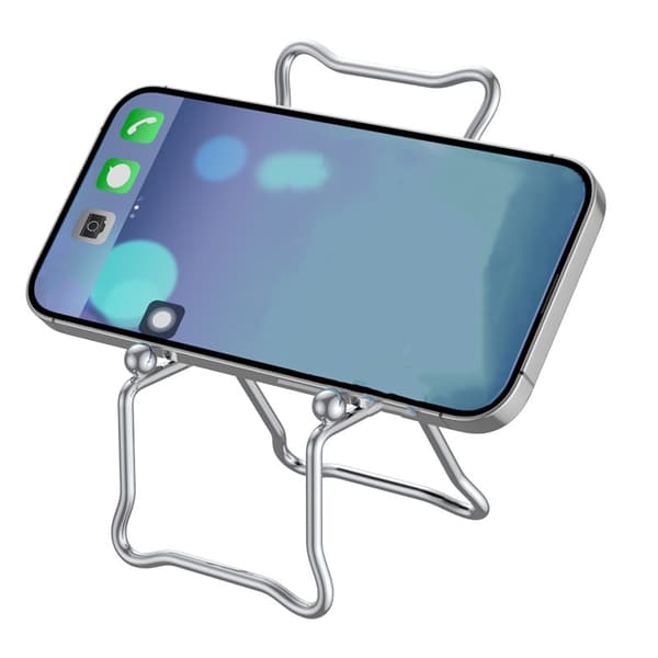 Metal mobil- og tabletstativ – "Chair Design" | Sølvfarvet, foldbar og justerbar | Ideel til skriveborde