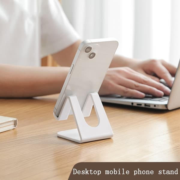 Hvidt mobil- og tabletstativ | Sengeborde/borde/universalstøtte | Til iPhone, iPad – sødt og praktisk design