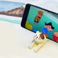 Miniatyrbillede 3 af 5: Cat Mobile Holder – Sødt Strækbart Kattedesign | Kreativ bordpynt og stativ | Sort kat
