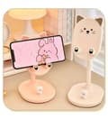 Miniatyrbillede 3 af 5: Sød Telefonholder til Kat | Foldbart og bærbart mobilstativ | Ideel til studerende – Hvid med dekorativt design