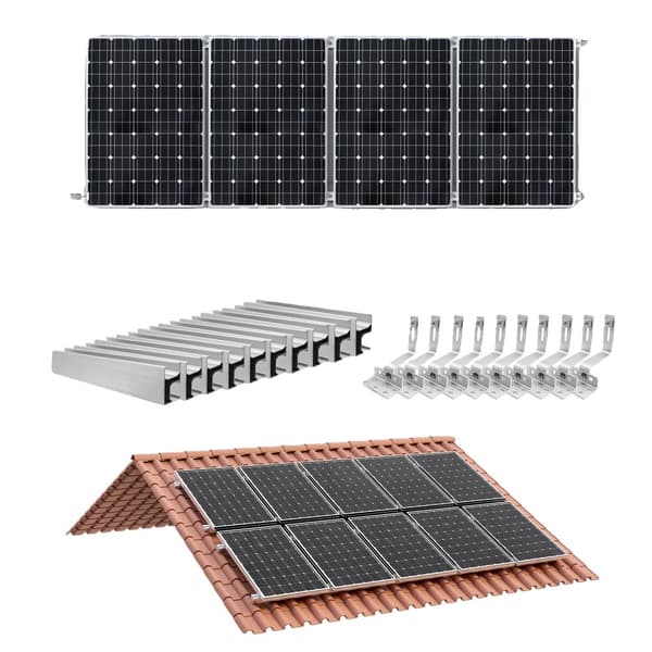 Solpanelmonteringssæt, alsidige installationsmuligheder, holdbar aluminiumskonstruktion,10 stk