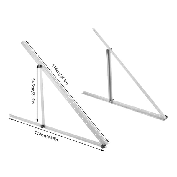 Solpanelinstallationsbeslag, justerbar vinkel 0-90°, letvægts aluminiumlegering,Sølv