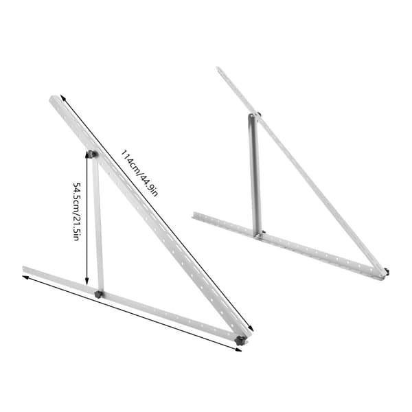 Solpanelinstallationsbeslag, justerbar vinkel 0-90°, letvægts aluminiumlegering,Sølv