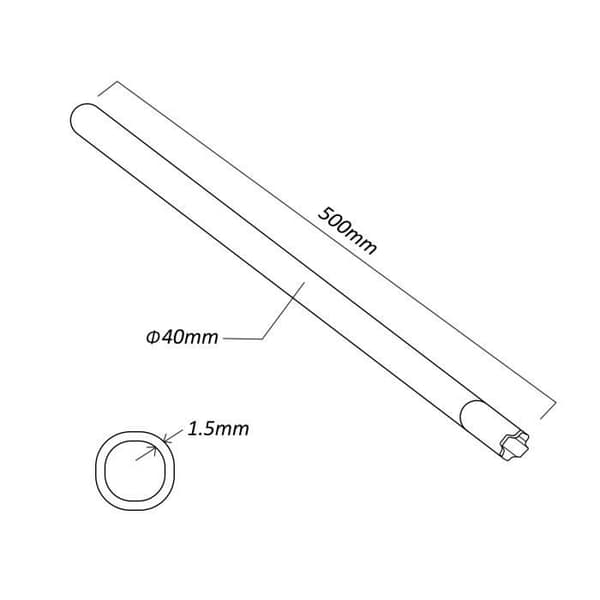 Mastantenna Maclean MCTV-931, vikbar, 40*1.5*500, stål, 50cm