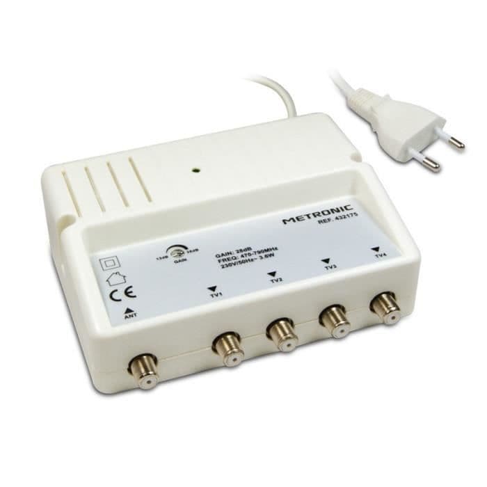 METRONIC 432175 UHF Armored Distribution Splitter 4 F-output