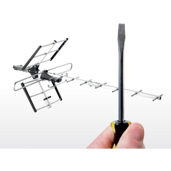 EN FÖR ALLA SV9357 - Utomhus-TV-antenn, Full HD, 4G-filter - Enkel installation - Grå